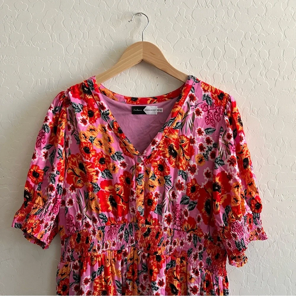 Piper & Scoot The One Dress in Magenta Floral - Picture 5 of 7